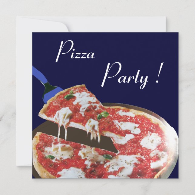 PIZZA PARTY, ITALIENISCHE KÜCHE Abendessen, Brunch Einladung (Vorderseite)