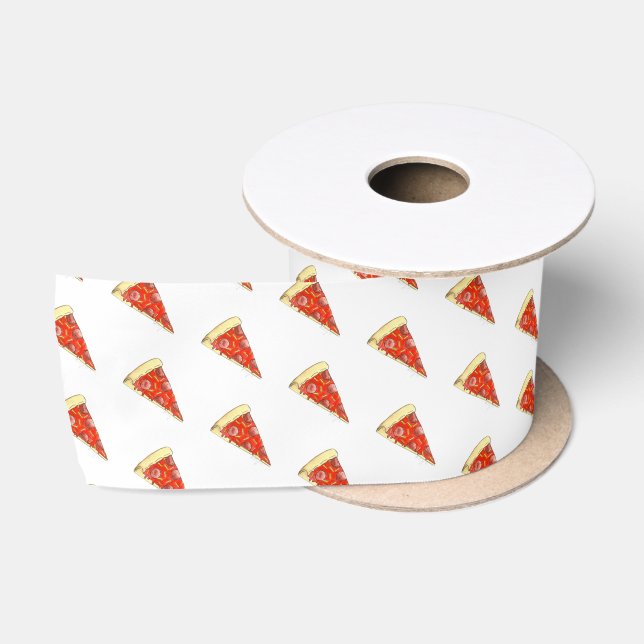 Pizza Party Käse Pepperoni Pie Slice Pizzeria Satinband (Spule)