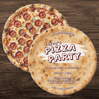 Pizza-Party Kindergeburtstag Einladung