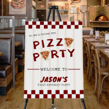 Pizza-Party Kindergeburtstag Gestreift