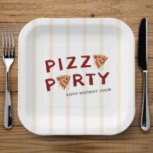 Pizza-Party Kindergeburtstag Gestreift