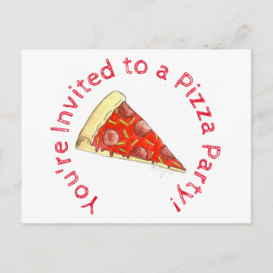 Pizza-Party Kindergeburtstagseinladung Einladungspostkarte