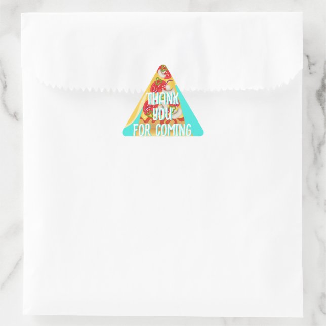 Pizza Party Klassischer Rundaufkleber Dreieckiger Aufkleber (Tasche)