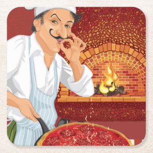 Pizza Party Koch Paper Untersetzer - SRF