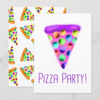 Pizza-Party (Lila) Einladung