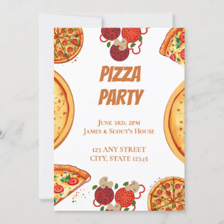 Pizza Party mit allen Toppings Einladung