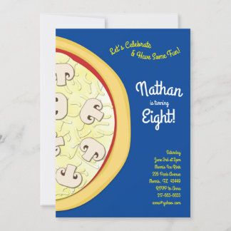 Pizza Party Mushrrom Pizza Einladung