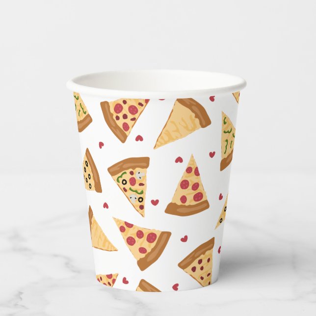 Pizza Party Paper Cups Pappbecher (Vorderseite)