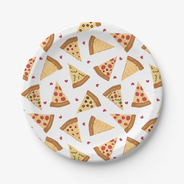Pizza Party Paper Plate Pappteller (Vorderseite)