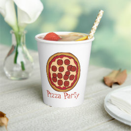 Pizza-Party Pappbecher