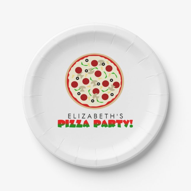 Pizza-Party Pappteller (Vorderseite)