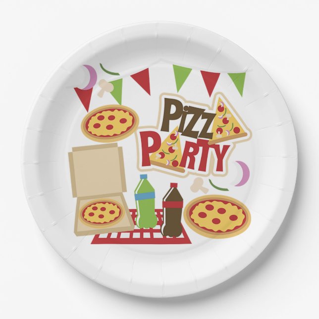 Pizza-Party Pappteller (Vorderseite)