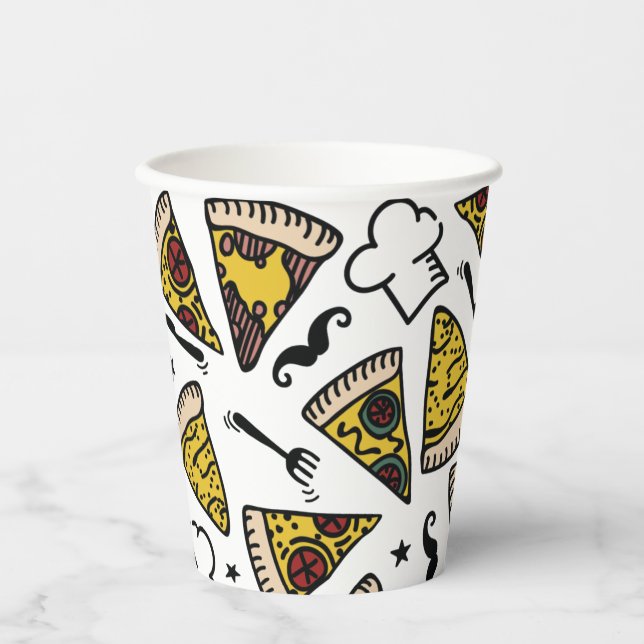 Pizza Party Pattern Pappbecher (Vorderseite)