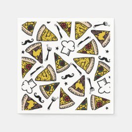 Pizza Party Pattern Plate Serviette