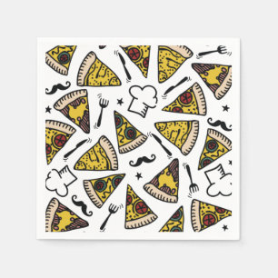 Pizza Party Pattern Plate Serviette