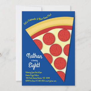 Pizza-Party-Peperoni-Pizzastück Einladung
