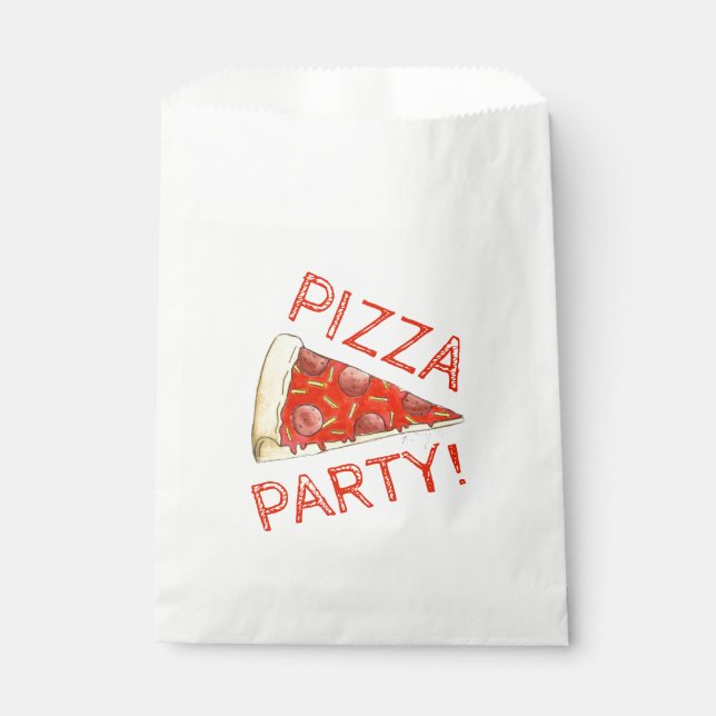 PIZZA-PARTY! Pepperoni Käse Pizza Slice Pizzeria Geschenktütchen (Vorderseite)