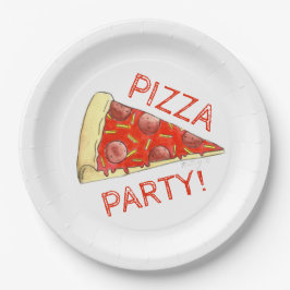 PIZZA-PARTY! Pepperoni Käse Pizza Slice Pizzeria Pappteller