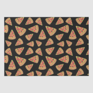Pizza Party Pepperoni Novelty Black Seidenpapier