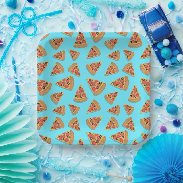Pizza Party Pepperoni Novelty Blue Paper Teller (Party)