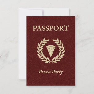 Pizza-Party-Reisepass Einladung