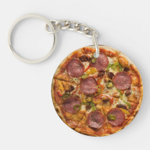Pizza-Party Schlüsselanhänger