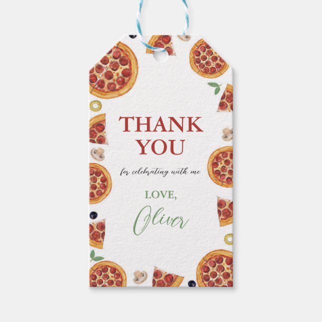 Pizza-Party, Spaß Geschenkanhänger (Vorderseite)