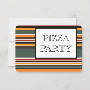 Pizza-Party-Streifen Einladung