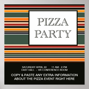 Pizza-Party-Streifen Poster