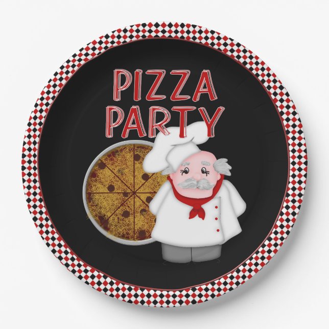 Pizza Party Style 2 - Paper Party Teller (Vorderseite)