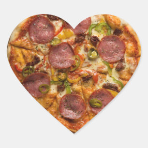 Pizza-Party Supreme Ich liebe Pizza Herz-Aufkleber