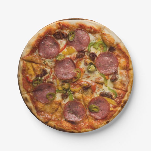 Pizza Party Supreme Pappteller (Vorderseite)