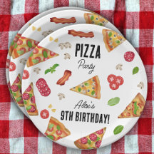 Pizza Party Thema Wasserfarbe Kindergeburtstag Par