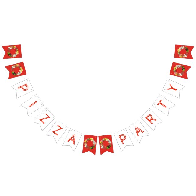 Pizza Party Toppings Italienische Pizzeria Pie Wimpelkette (Alle)