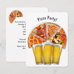 Pizza Party und Bier Einladung