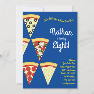 Pizza Party Verschiedene Pizzaspezialitäten Einladung