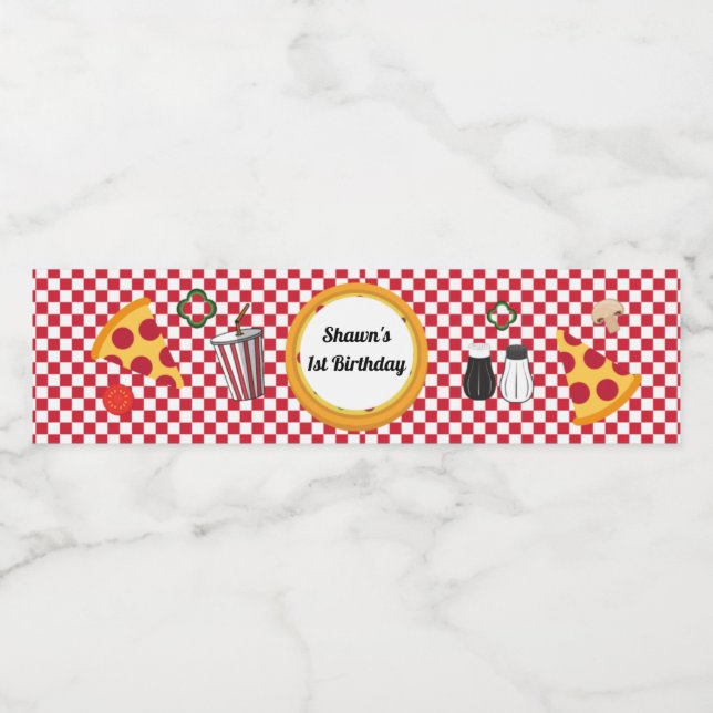 Pizza Party Wasser Flasche (Einzelnes Label)