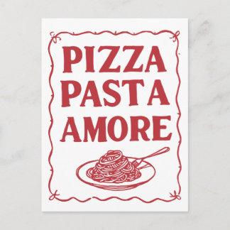Pizza Pasta Amore Italienisches Essen Liebe Postkarte
