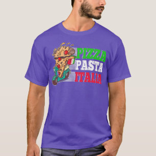 Pizza Pasta Italia Pizza Piece on Italian Scooter T-Shirt