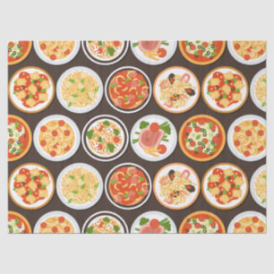 Pizza, Pasta, leckere italienische Küche Seidenpapier