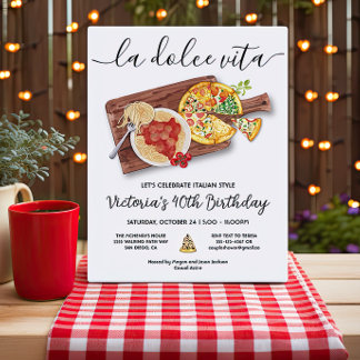 Pizza & Pasta Party Geburtstag Italienisches Abend Einladung