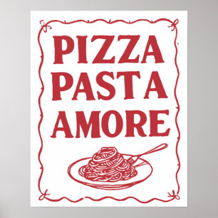 Pizza Pâtes Amour Art Mural Cuisine Italienne