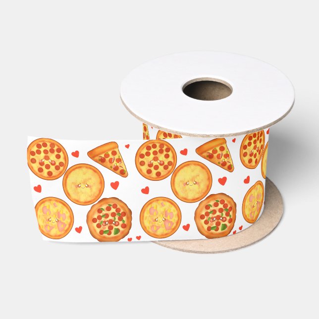 Pizza Peperroni, Käse und Margherita Satinband (Spule)