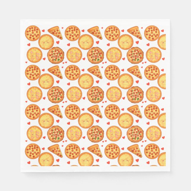 Pizza Peperroni, Käse und Margherita Serviette (Vorderseite)