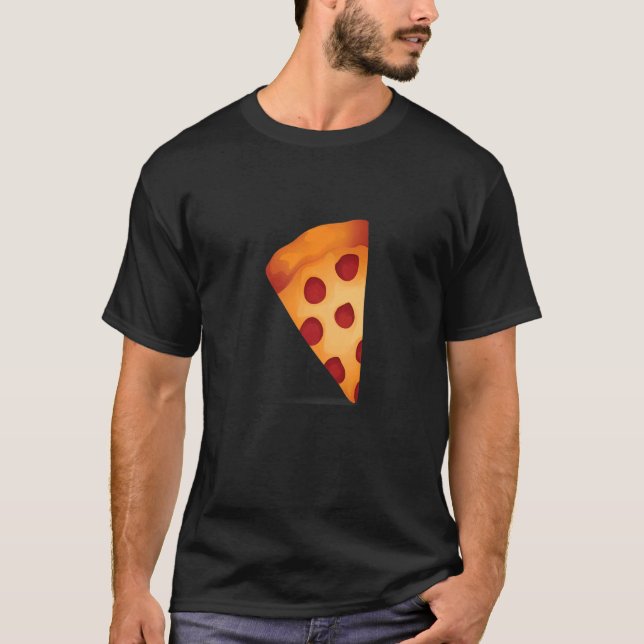 Pizza Pepperoni-Stück Käse mit Pfeffer überzogen T-Shirt (Vorderseite)