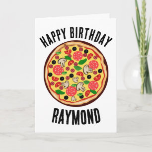 PIZZA PERSONNALISÉE CARTE DE SALUT D'ANNIVERSAIRE 