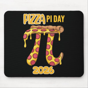 Pizza Pi Tag 2026 Retro Mathelehrer Jungen Kinder Mousepad