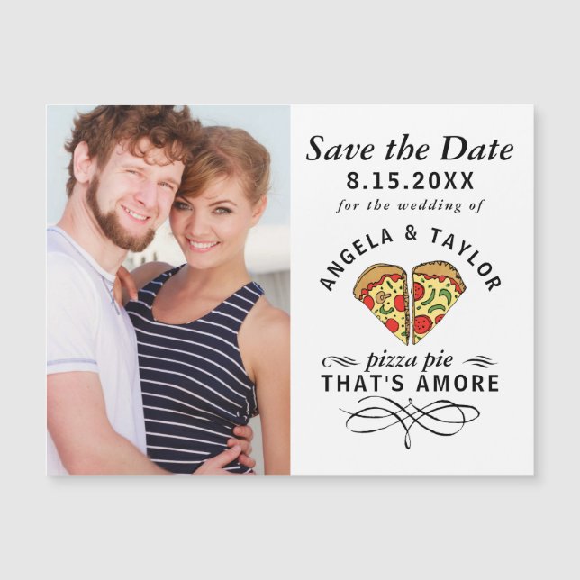 Pizza Pie Amore Foto Wedding Save the Date Magnet (Vorderseite)