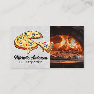 Pizza Pie Illustration   Brick Oven Visitenkarte