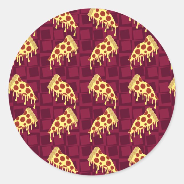 Pizza Pie Pattern Runder Aufkleber (Vorderseite)